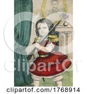 Poster, Art Print Of Girl Dressed As A Soldier And Carrying A Rifle
