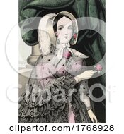 Poster, Art Print Of Historical Portrait Of A Lady Holding A Flower