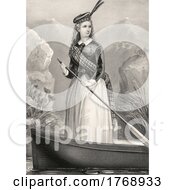 Poster, Art Print Of Historical Portrait Of A Lady In A Boat