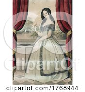 Poster, Art Print Of Historical Portrait Of A Lady Holding A Bird