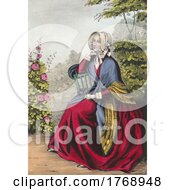 Historical Portrait Of A Lady Sitting In A Garden Chair
