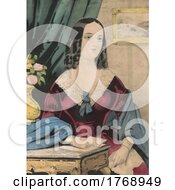 Poster, Art Print Of Historical Portrait Of A Lady At A Desk