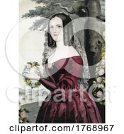 Poster, Art Print Of Historical Portrait Of A Bride Holding A Wreath