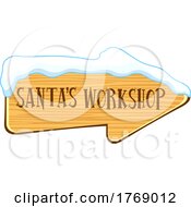 Poster, Art Print Of Cartoon Santas Workshop Sign