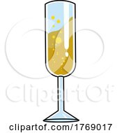 Poster, Art Print Of Cartoon Champagne Glass
