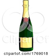 Poster, Art Print Of Cartoon Champagne Bottle