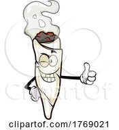 Cartoon Doobie Mascot Winking And Giving A Thumb Up