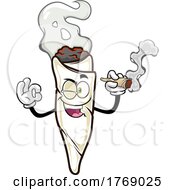 Poster, Art Print Of Cartoon Doobie Mascot Smoking