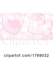 Valentines Day Banner With Bokeh Lights And Floral Design