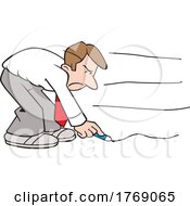 Poster, Art Print Of Cartoon Angry Business Man Drawing The Bottom Line