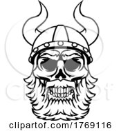 Poster, Art Print Of Viking Helmet Warrior Bearded Skull