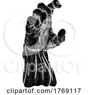 Poster, Art Print Of Hand Zombie Monster Scary Arm Woodcut