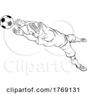 Poster, Art Print Of Dinosaur Soccer Football Player Sports Mascot