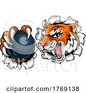 Tiger Bowling Player Animal Sports Mascot by AtStockIllustration