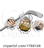 Viking Ice Hockey Sports Mascot Cartoon by AtStockIllustration #COLLC1769148-0021