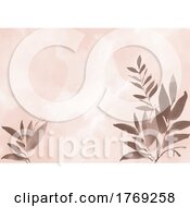 Hand Painted Floral Design On Watercolour Background