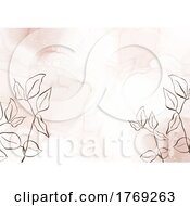 Floral Design On Hand Painted Watercolour Background