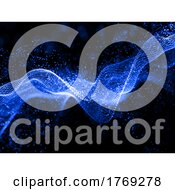Poster, Art Print Of 3d Digital Background With Flowing Techno Particles Design