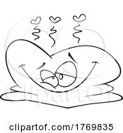 Poster, Art Print Of Cartoon Black And White Heart Turning Into A Love Puddle