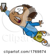 Cartoon Boy With Fast Cellular
