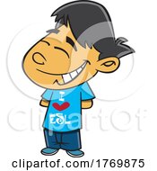 Poster, Art Print Of Cartoon Boy With An I Love Esl Shirt