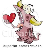 Cartoon Monster Eating A Heart by toonaday