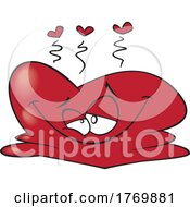 Cartoon Heart Turning Into A Love Puddle by toonaday