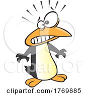 Poster, Art Print Of Cartoon Scared Penguin