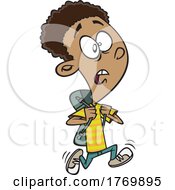 Poster, Art Print Of Cartoon Boy Running Late For School