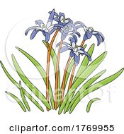 Cartoon Purple Flowers