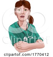 Poster, Art Print Of Doctor Or Nurse Woman In Scrubs Uniform