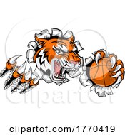 Tiger Baketball Player Animal Sports Mascot