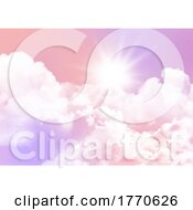Poster, Art Print Of Decorative Sugar Cotton Candy Clouds Sky Background