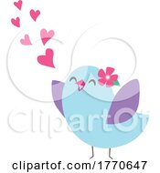Poster, Art Print Of Cute Valentine Bird Singing