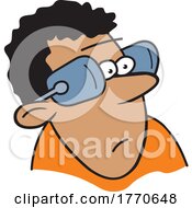 Cartoon Man Wearing Blinders