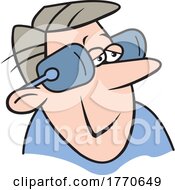 Cartoon Happy Guy Wearing Blinders