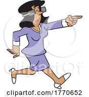 Cartoon Woman Wearing Blinders And Leading The Way