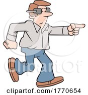 Cartoon Man Wearing Blinders And Leading The Way