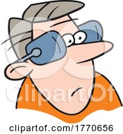 Cartoon Guy Wearing Blinders