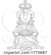 Cartoon Black And White Queen Holding A Birthday Cake