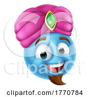 Genie Emoticon Cartoon Face by AtStockIllustration