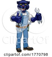 Panther Plumber Or Mechanic Holding Spanner