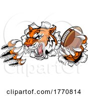 Poster, Art Print Of Tiger American Football Player Sports Mascot
