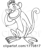 Poster, Art Print Of Cartoon Black And White Monkey