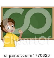 Poster, Art Print Of School Boy Wiping A Chalkboard Clean