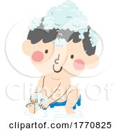 Poster, Art Print Of Boy Sudsing Up With Soap