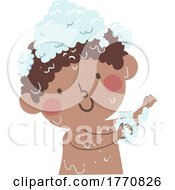 Poster, Art Print Of Boy Sudsing Up In The Shower