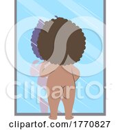 Poster, Art Print Of Boy Looking At His Body In The Mirror
