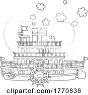 Poster, Art Print Of Black And White Steam Boat