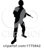 Poster, Art Print Of Soldier High Quality Silhouette